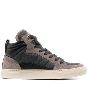 Brunello Cucinelli Paneled High-Top Sneakers - Gray