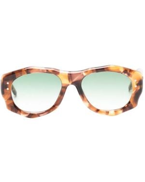Lesca Peggy Round-Frame Sunglasses - Metallic