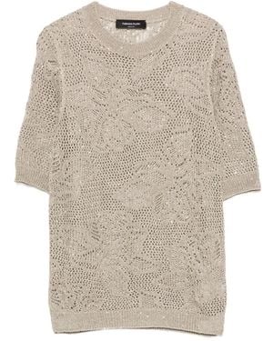 Fabiana Filippi Open-Knit T-Shirt - White