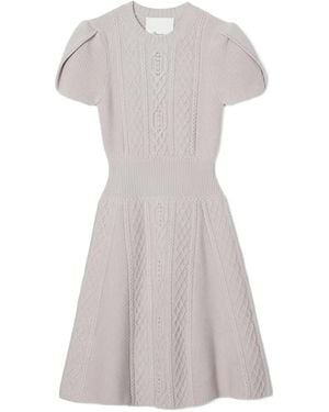 3.1 Phillip Lim Cable-Knit Short-Sleeve Mini Dress - Gray