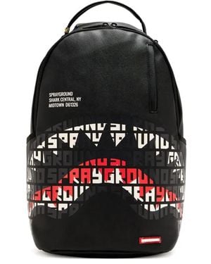 Sprayground Shark Central Infinity Mouth Graphic-Print Backpack - Black
