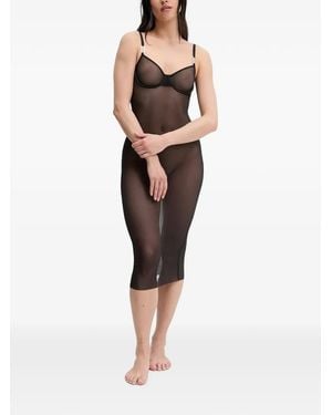 Zhilyova Adjustable-Strap Slip Dress - Black