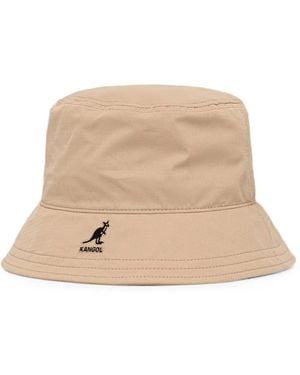 Kangol Logo-Embroidered Bucket Hat - Natural