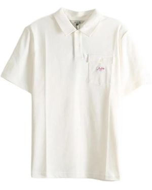 Malbon Golf Jovis Benchmark Logo-Patch Flap-Pocket Polo Shirt - White