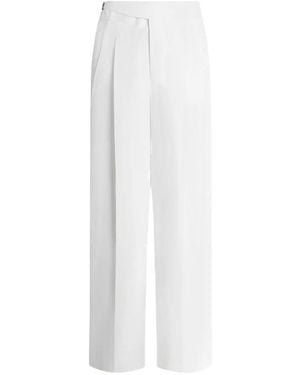 Dolce & Gabbana Linen And Silk Canvas Trousers - White