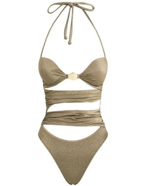 Moschino Smiley-Detail Swimsuit - Metallic