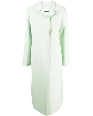 Jil Sander Single-Breasted Cashmere Coat - Green