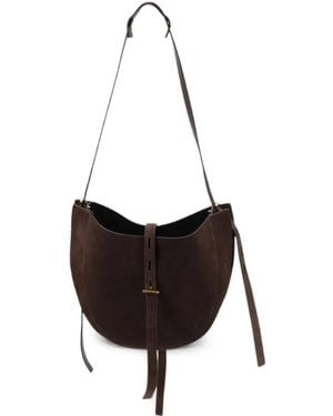 MINOBOSSI Lizzie Suede Shoulder Bag - White