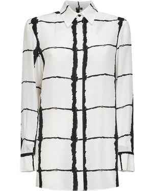 Kiton Buttoned Abstract-Print Shirt - White