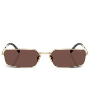 Prada Rectangular-Frame Sunglasses - Metallic