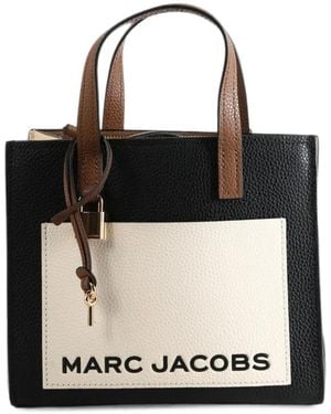 Marc Jacobs Logo-Print Leather Tote Bag - Black