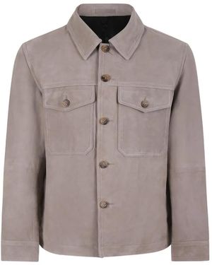 SELECTED Veste En Daim À Boutonnière - Gray