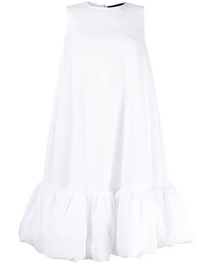 Melitta Baumeister Puffball Hem Sleeveless Cotton Dress - White