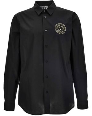 Versace Jeans Couture Embroidered-Logo Shirt - Black