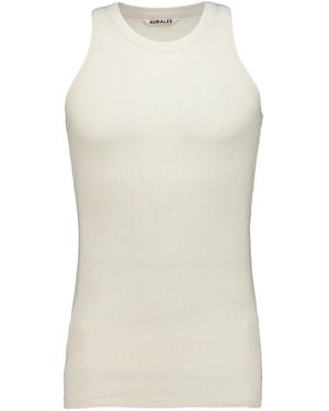 AURALEE Geripptes Trägershirt - Weiß