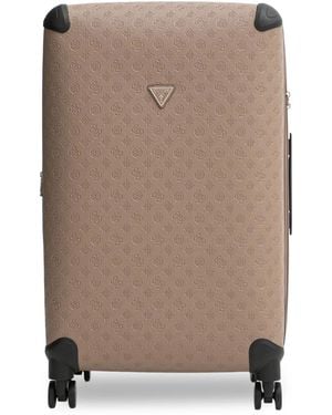 Guess Valise À Logo Embossé - Natural