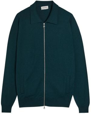 John Smedley Cardigan Alston À Fermeture Zippée - Blue