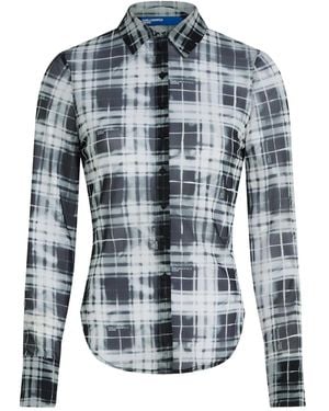 KARL LAGERFELD Checked Mesh Shirt - Blue