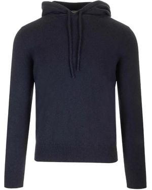 Al Duca d'Aosta Cashmere Drawstring Hoodie - Blue