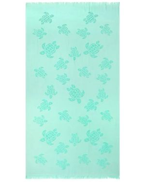Vilebrequin Serviette De Plage Santah En Jacquard À Motif De Tortues Signature - Vert