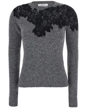 Jucca Lace-Trimmed Jumper - Black