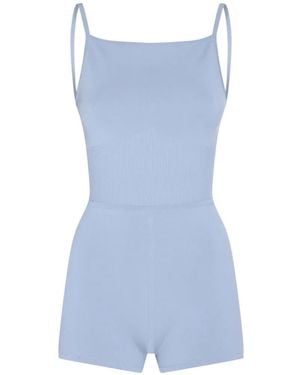 Max Mara Ribbed Straps Playsuit - Blue