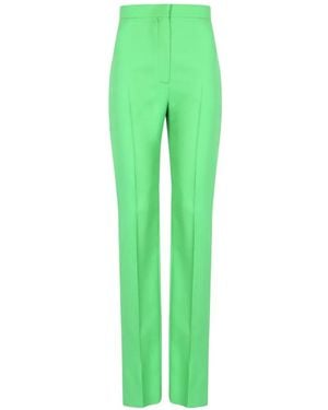 McQueen Alexander Mc Queen Wool Cigarette-cut Trousers - Green