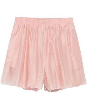 ACTUALEE Rhinestone-Embellished Shorts - Pink