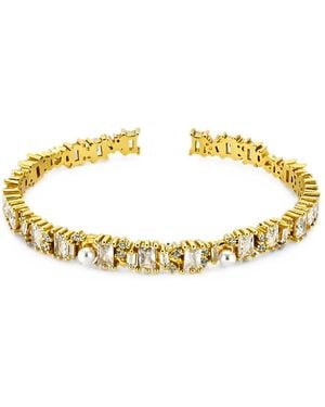 Velora Vie Bracelet Manchette À Perles Et Zircon - Métallisé