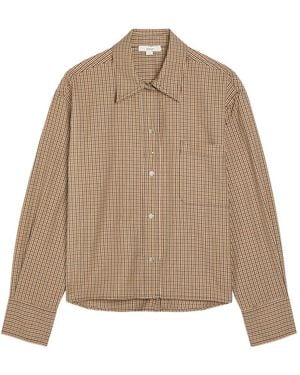 Vince Gingham-Check Press-Stud Shirt - Natural
