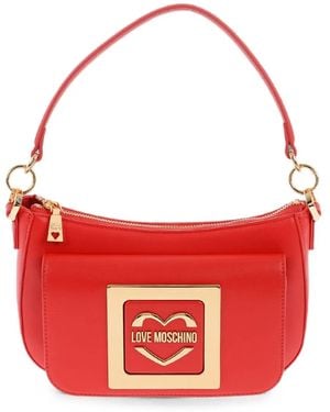 Love Moschino Logo-Plaque Shoulder Bag - Red