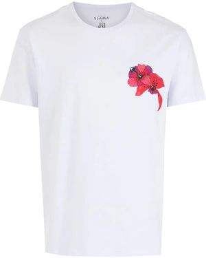 Amir Slama Floral-Print Crewneck T-Shirt - White