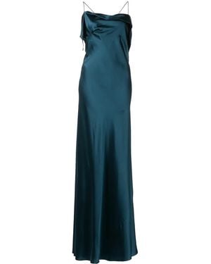 Michelle Mason Square-Neck Silk Dress - Blue
