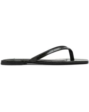 TOTEME Croco-Embossed Flip Flops Dark - Black