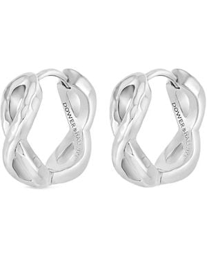 Dower & Hall Small Entwined Infinity Earrings - White
