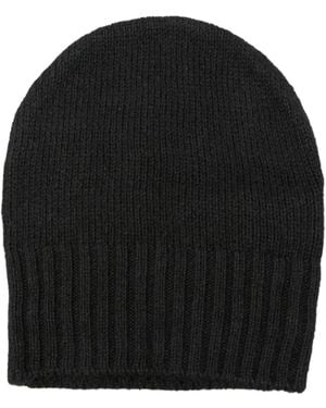 Masnada Ribbed-Knit Beanie Hat - Black