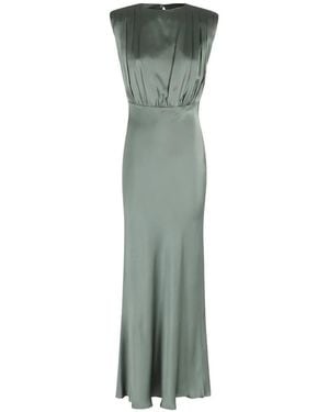 Semicouture Draped-Detail Maxi Dress - Green
