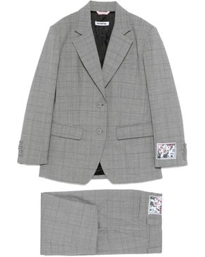 Vivetta Check-Print Suit - Gray