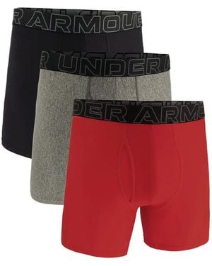 Under Armour Pack De Tres Bóxeres Con Logo En La Cinturilla - Rojo