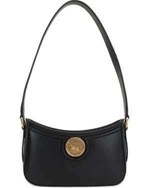 Chloé Schultertasche Mit Logo-Schild - Schwarz
