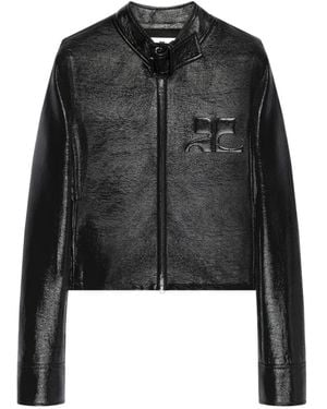 Courreges Courregès City Jacket With Embossed Logo - Black