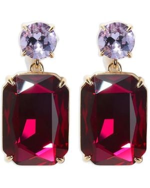 Carolina Herrera Crystal Riviere Drop Earrings - White