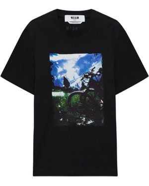 MSGM Graphic-Print T-Shirt - Black