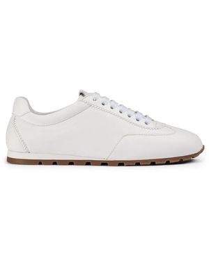 Doucal's Baskets En Cuir À Logo Embossé - White