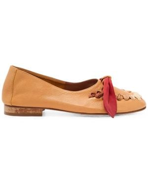 Hereu Juliol Foulard Leather Ballet Flats - Brown