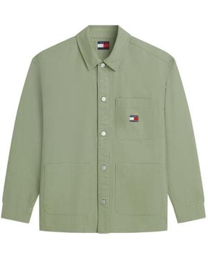 Tommy Hilfiger Logo-Patch Chest-Pocket Shirt - Green