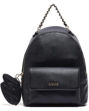 Liu Jo Detachable-Coin-Purse Chain-Strap Backpack - Black