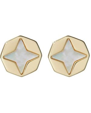 Tory Burch Stud Oorbellen Met Parelmoer - Metallic