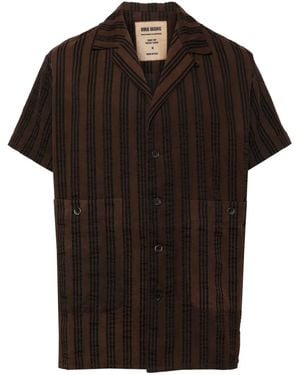 Uma Wang Striped Short Sleeves Shirt - Black
