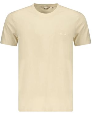 Ellesse Logo-Print Cotton T-Shirt - Natural